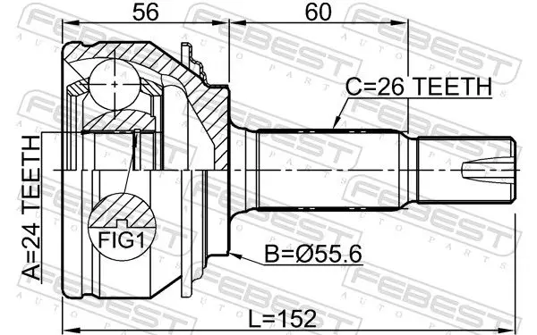 Handler.Part Joint, drive shaft FEBEST 0110NSP90 2