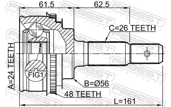 Handler.Part Joint, drive shaft FEBEST 0110SXV20A48 2