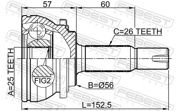 Handler.Part Joint, drive shaft FEBEST 0110ZVW30 2