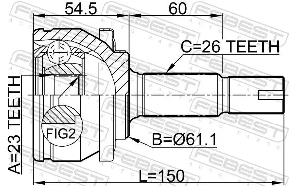 Handler.Part Joint, drive shaft FEBEST 0110ZZE150 2