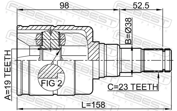 Handler.Part Joint, drive shaft FEBEST 01111SZFE 2