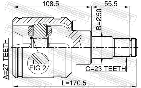 Handler.Part Joint, drive shaft FEBEST 0111ACA20LH 2