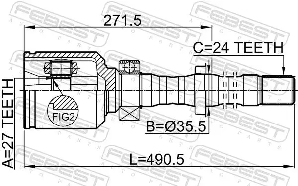 Handler.Part Joint, drive shaft FEBEST 0111ACA31RH 2