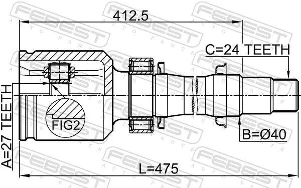 Handler.Part Joint, drive shaft FEBEST 0111ACA38RH 2