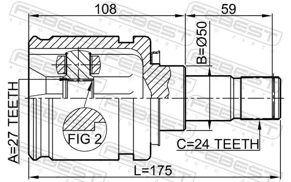 Handler.Part Joint, drive shaft FEBEST 0111ACV30LH 2