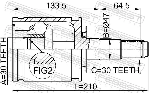 Handler.Part Joint, drive shaft FEBEST 0111FZJ100 2