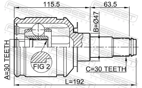 Handler.Part Joint, drive shaft FEBEST 0111GRJ120 2