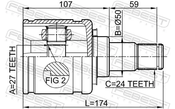 Handler.Part Joint, drive shaft FEBEST 0111GSV40LH 2