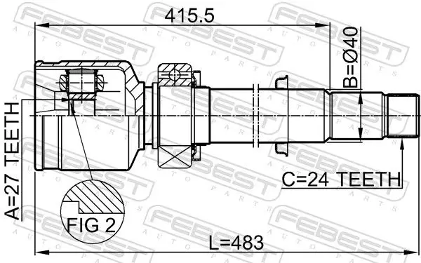 Handler.Part Joint, drive shaft FEBEST 0111GSV40RH 2