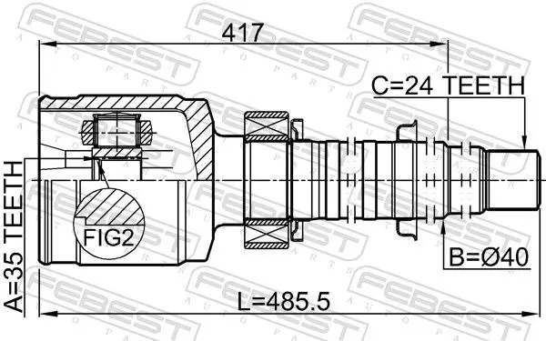 Handler.Part Joint, drive shaft FEBEST 0111GSX30RH 2