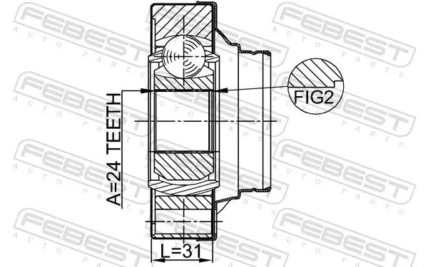 Handler.Part Joint, drive shaft FEBEST 0111JZX110R 2