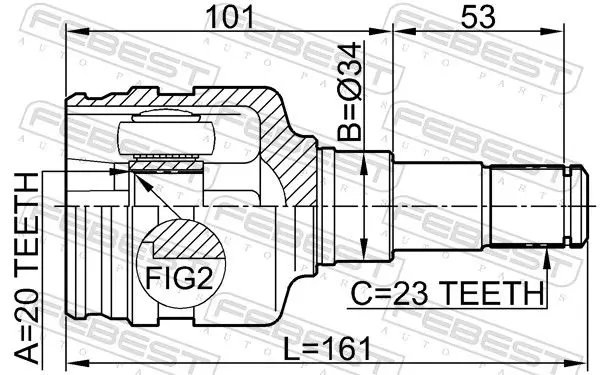 Handler.Part Joint, drive shaft FEBEST 0111KSP90 2