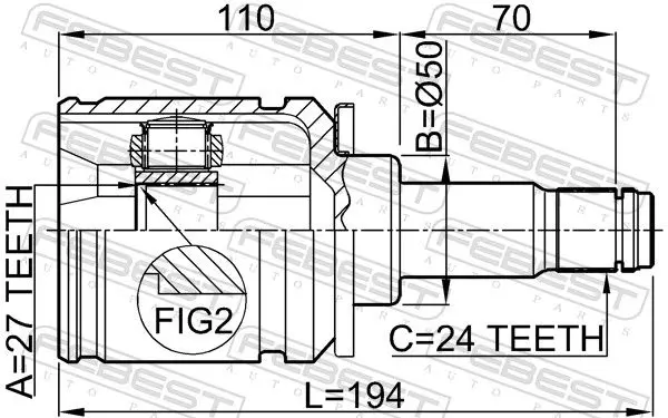 Handler.Part Joint, drive shaft FEBEST 0111MCV30LH 2