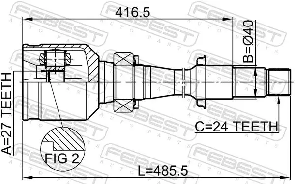 Handler.Part Joint, drive shaft FEBEST 0111MCV30RH 2