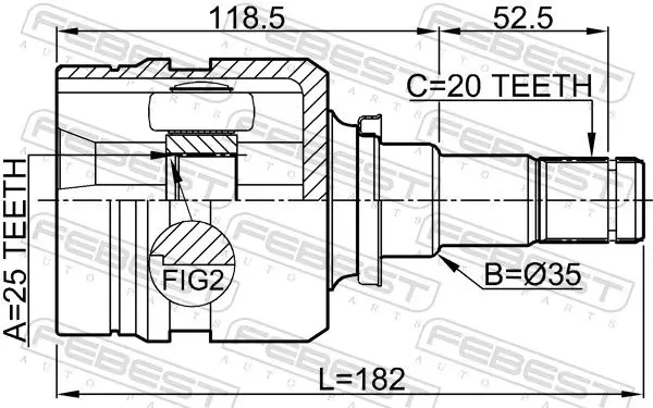 Handler.Part Joint, drive shaft FEBEST 0111NZE140 2