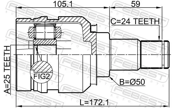 Handler.Part Joint, drive shaft FEBEST 0111ZVW30LH 2