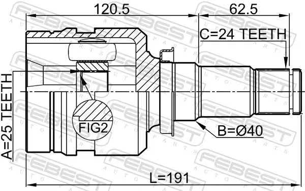 Handler.Part Joint, drive shaft FEBEST 0111ZVW30RH 2