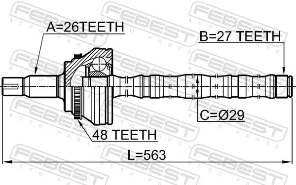 Handler.Part Joint, drive shaft FEBEST 0114ACV30A48 2