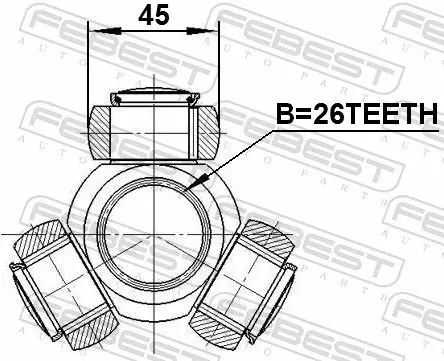 Handler.Part Tripod hub, drive shaft FEBEST 0116AGV10 2