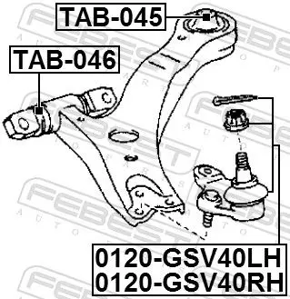 Handler.Part Ball joint FEBEST 0120GSV40LH 2