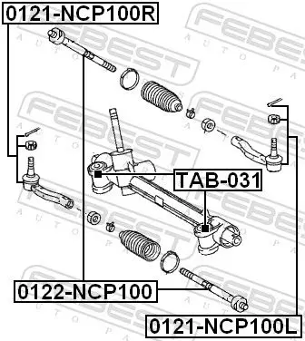 Handler.Part Tie rod end FEBEST 0121NCP100L 2