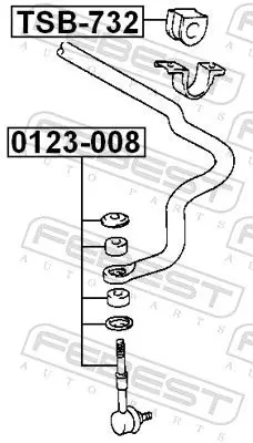 Handler.Part Rod/strut, stabiliser FEBEST 0123008 2