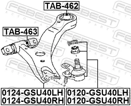 Handler.Part Track control arm FEBEST 0124GSU40RH 2