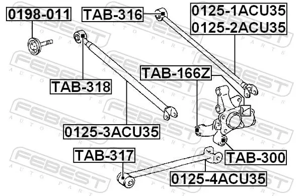 Handler.Part Track control arm FEBEST 01251ACU35 2