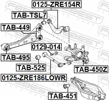 Handler.Part Track control arm FEBEST 0125ZRE154R 2