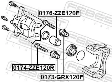 Handler.Part Bellow, brake caliper guide FEBEST 0173GRX120F 2