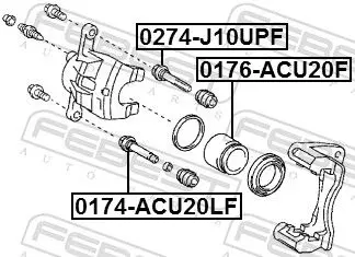 Handler.Part Guide bolt, brake caliper FEBEST 0174ACU20LF 2