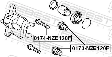 Handler.Part Guide bolt, brake caliper FEBEST 0174NZE120F 2