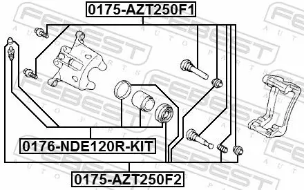 Handler.Part Repair kit, brake caliper FEBEST 0175AZT250F2 2