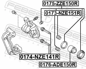 Handler.Part Piston, brake caliper FEBEST 0176ADE150R 2