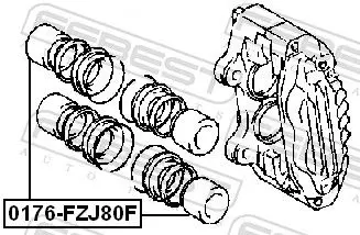 Handler.Part Piston, brake caliper FEBEST 0176FZJ80F 2