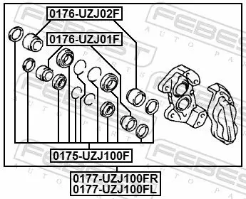 Handler.Part Piston, brake caliper FEBEST 0176UZJ02F 2