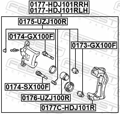 Handler.Part Brake caliper bracket set FEBEST 0177CHDJ101R 2