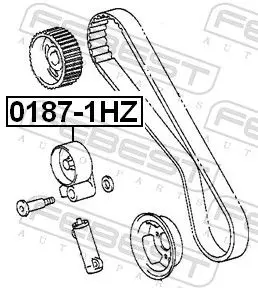 Handler.Part Tensioner pulley, timing belt FEBEST 01871HZ 2