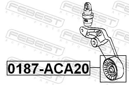 Handler.Part Tensioner pulley, v-ribbed belt FEBEST 0187ACA20 2