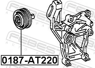 Handler.Part Tensioner pulley, v-ribbed belt FEBEST 0187AT220 2