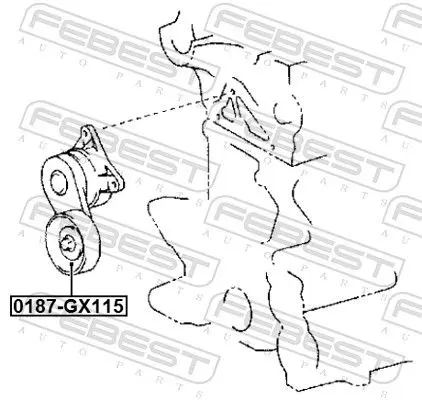 Handler.Part Tensioner pulley, v-ribbed belt FEBEST 0187GX115 2