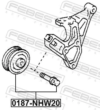 Handler.Part Tensioner pulley, v-ribbed belt FEBEST 0187NHW20 2