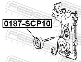 Handler.Part Tensioner pulley, v-ribbed belt FEBEST 0187SCP10 2