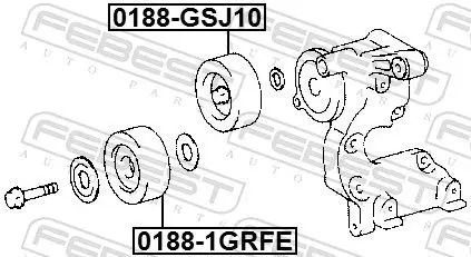 Handler.Part Deflection/guide pulley, v-ribbed belt FEBEST 01881GRFE 2