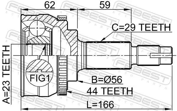 Handler.Part Joint, drive shaft FEBEST 0210072A44 2