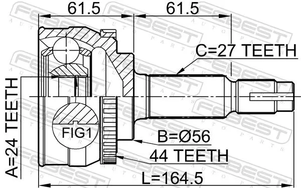 Handler.Part Joint, drive shaft FEBEST 0210078A44 2