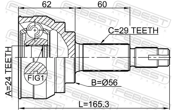 Handler.Part Joint, drive shaft FEBEST 0210089 2