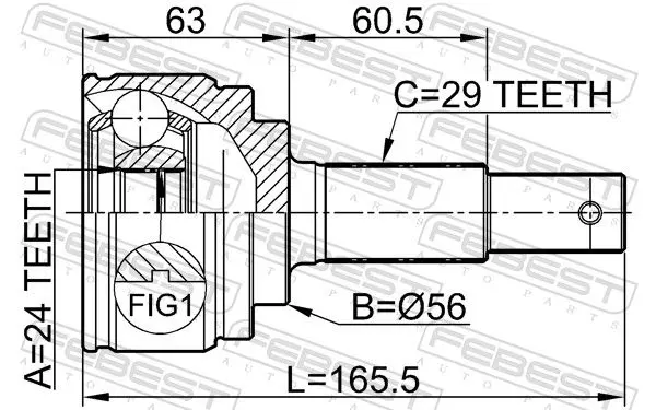 Handler.Part Joint, drive shaft FEBEST 0210B30 2