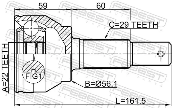 Handler.Part Joint, drive shaft FEBEST 0210F15 2