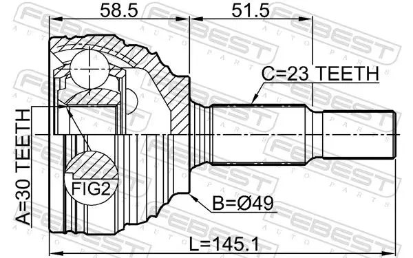 Handler.Part Joint kit, drive shaft FEBEST 0210G15RA 2